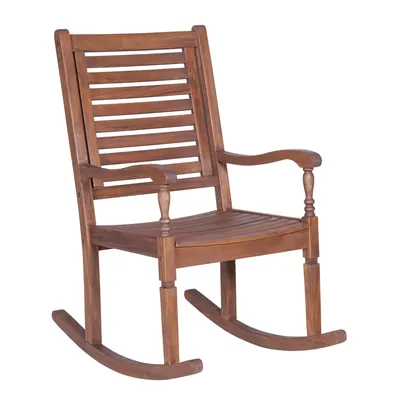 Walker Edison Solid Acacia Wood Outdoor Patio Rocking Chair