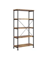 Wadsworth Industrial Four-shelf Bookcase