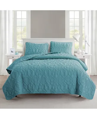 Vcny Home Shore Embossed 3-Piece Quilt Set