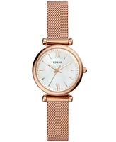 Fossil Women's Mini Carlie Stainless Steel Mesh Bracelet Watch 28mm