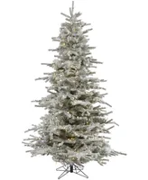 Vickerman 8.5' Flocked Sierra Fir Artificial Christmas Tree with 850 Warm White Led Lights