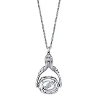 2028 Silver-Tone 3-Sided Spinner Locket Necklace 30"