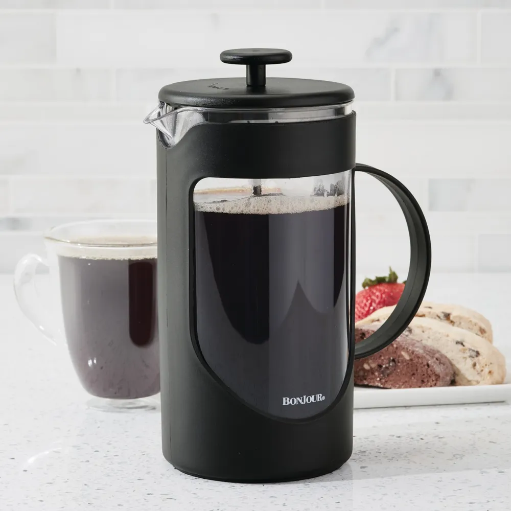 BonJour Coffee Unbreakable 40oz Plastic French Press with Lock and Toss Filter