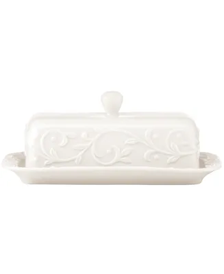 Lenox Dinnerware, Opal Innocence Carved Covered Butter Dish