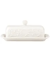 Lenox Dinnerware, Opal Innocence Carved Covered Butter Dish