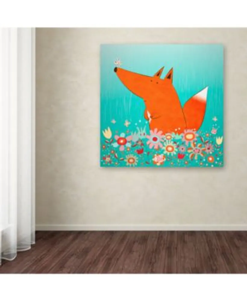 Carla Martell Fox In Flowers Canvas Art Print Collection