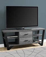 Monarch Specialties 60"L Tv Stand with 2 Storage Drawers in Grey-Black