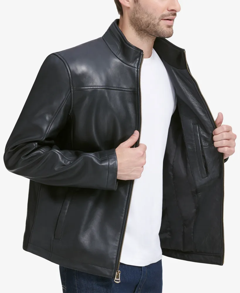 Cole Haan Men's Smooth Leather Jacket, Created for Macy's