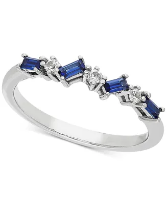 Lab-Grown Sapphire (3/8 ct. t.w.) & White Sapphire Accent Ring in 14k Rose Gold-Plated Sterling Silver (Also Available in Ruby)
