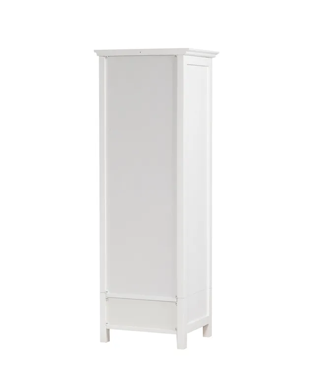 Elegant Home Fashions Delaney 1-Door Linen Cabinet, White