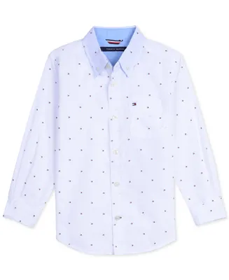 Tommy Hilfiger Little Boys Logo Dot Print Button-Down Shirt