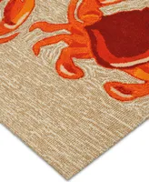 Liora Manne Front Porch Indoor/Outdoor Crabs Natural 2' x 5' Area Rug