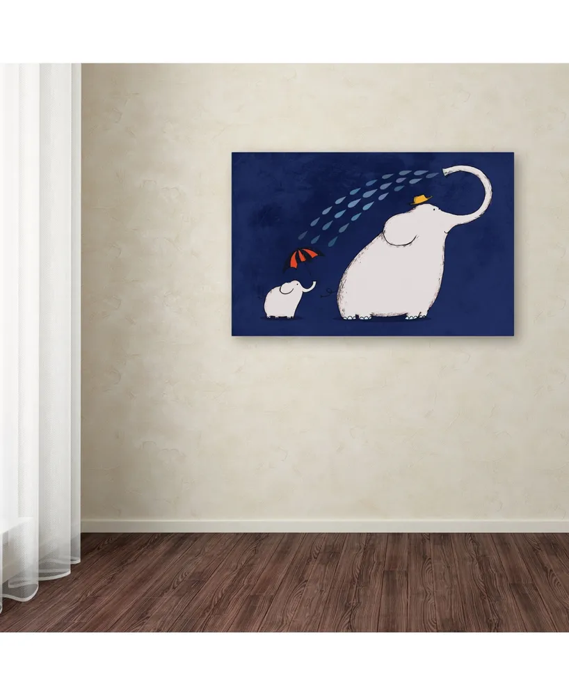 Trademark Global Carla Martell 'Umbrella Elephant' Canvas Art Print