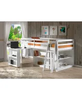 Roxy Junior Loft Bed with Storage Drawers, Bookshelf and Desk