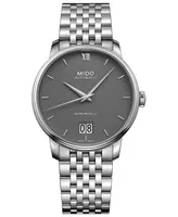 Mido Men's Swiss Automatic Baroncelli Iii Stainless Steel Bracelet Watch 40mm