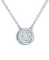 Diamond Bezel 18" Pendant Necklace (1/8 ct. t.w.)