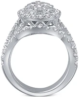 3-Pc. Diamond Pear Cluster Bridal Set (2 ct. t.w.) in 14k White Gold