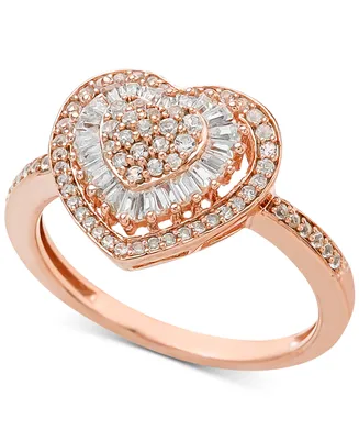 Diamond Heart Cluster Ring (1/2 ct. t.w.) 14k White , Yellow or Rose Gold