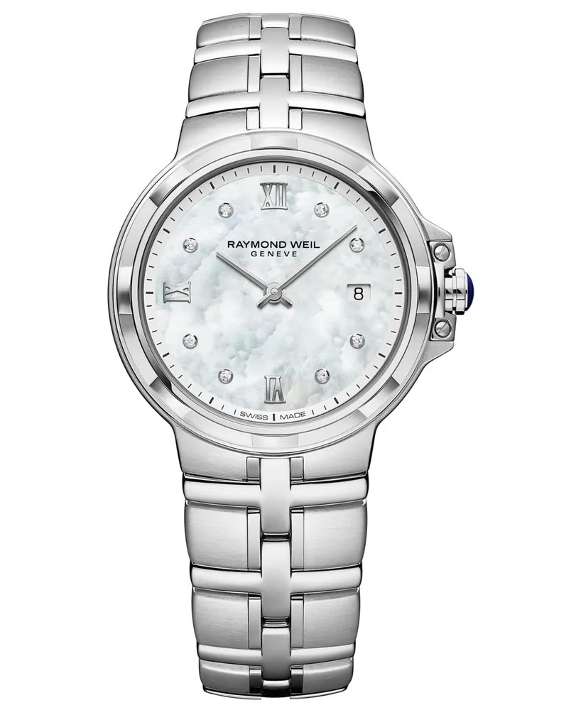 Raymond Weil Women's Swiss Parsifal Diamond-Accent Stainless Steel Bracelet Watch 30mm