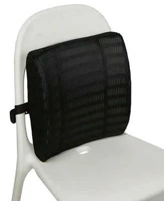 Mind Reader Memory Foam Lumbar Support Back Cushion with Mesh Cover, Black