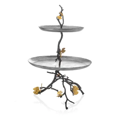 Michael Aram Butterfly Gingko 2 Tier Etagere