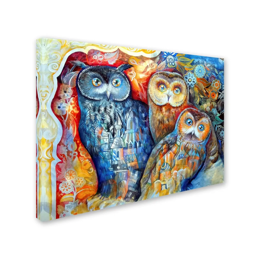 Oxana Ziaka 'Owls' Canvas Art