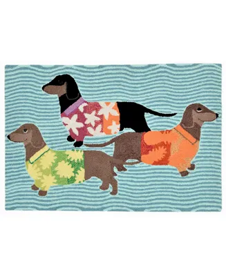 Liora Manne Front Porch Indoor/Outdoor Tropical Hounds Multi 2' x 3' Area Rug