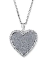 Diamond Glitter Heart 18" Pendant Necklace (1/4 ct. t.w.) in Sterling Silver