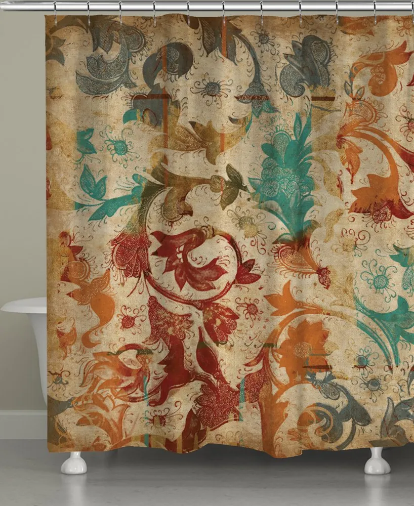 Floral Scroll Shower Curtain