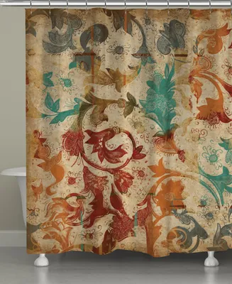 Floral Scroll Shower Curtain