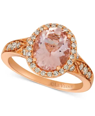 Le Vian Morganite (1-3/4 ct. t.w.) and Diamond (3/8 ct. t.w.) Ring in 14k Rose Gold