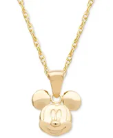 Disney Children's Mickey Mouse 15" Pendant Necklace in 14k Gold