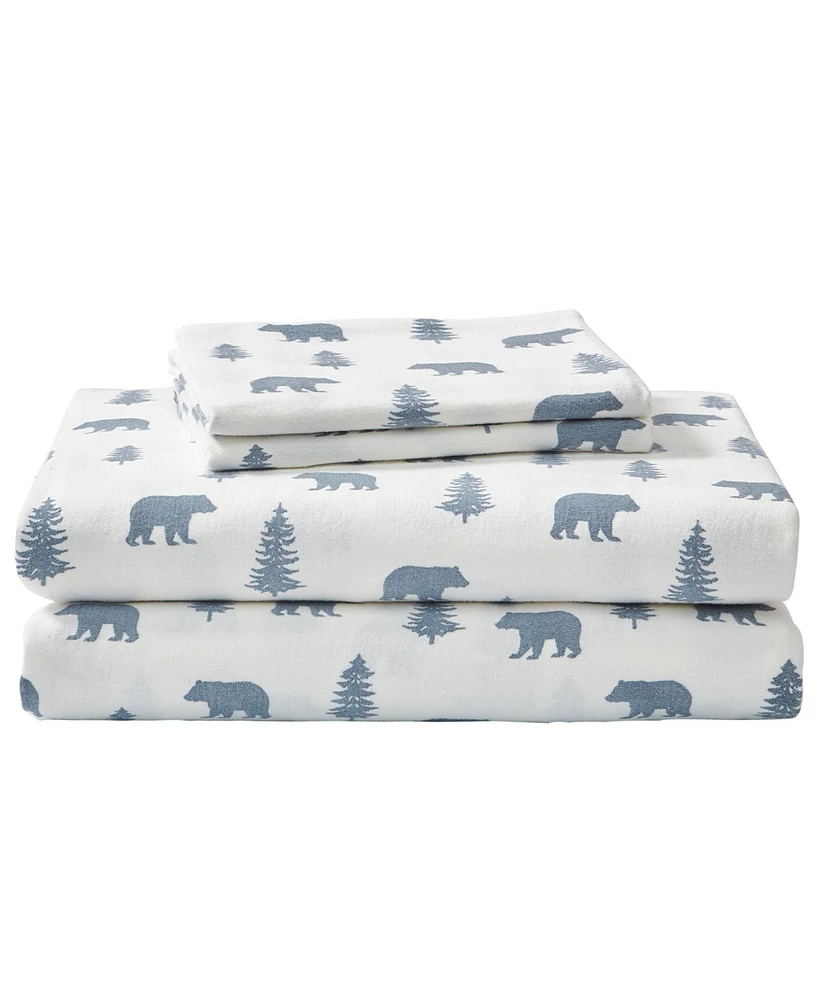 Eddie Bauer Printed Cotton Flannel 4-Pc. Sheet Set, Queen