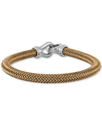 Esquire Men's Jewelry Woven Bracelet in Matte Ion-Plated Stainless Steel, Created for Macy's