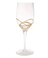 Classic Touch Vivid Wine Glasses With 14K Gold Swirl Design