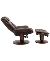 Faringdon Leather Euro Chair & Ottoman