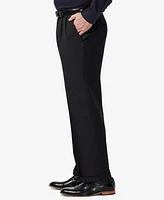 Haggar Men's Premium Comfort Stretch Classic-Fit Solid Pleated Dress Pants