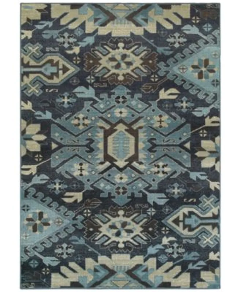 Oriental Weavers Linden 4302a Navy Blue Rug