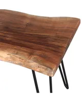 Hairpin Natural Live Edge Wood With Metal 36" Bench