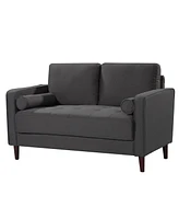 Lillith Modern Loveseat With Upholstered Fabric and Wooden Frame
