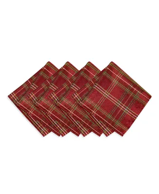 Elrene Shimmering Plaid Napkins, Set of 4