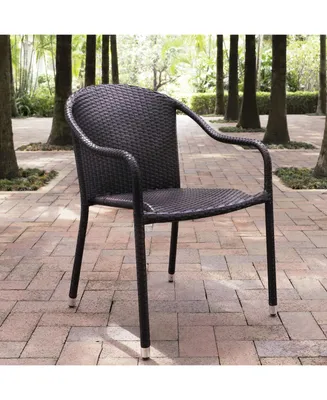 Palm Harbor Outdoor Wicker Stackable Chairs - Set Of 4
