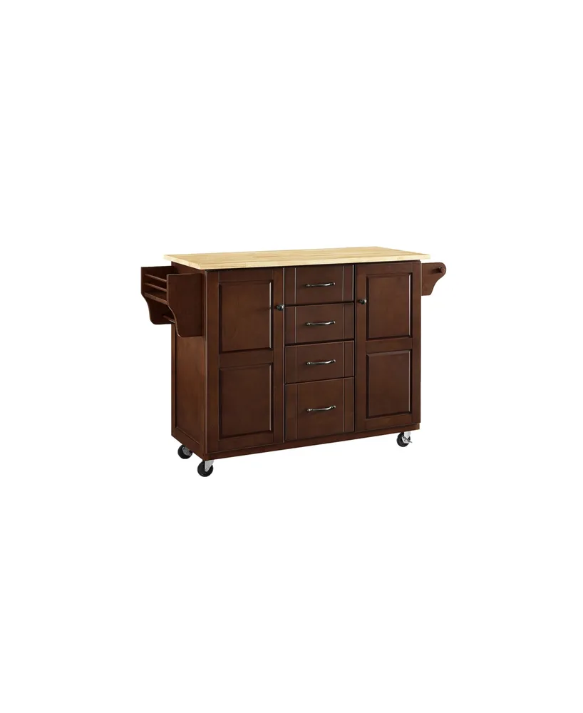 Eleanor Natural Wood Top Kitchen Cart