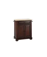 Alexandria Natural Wood Top Portable Kitchen Island