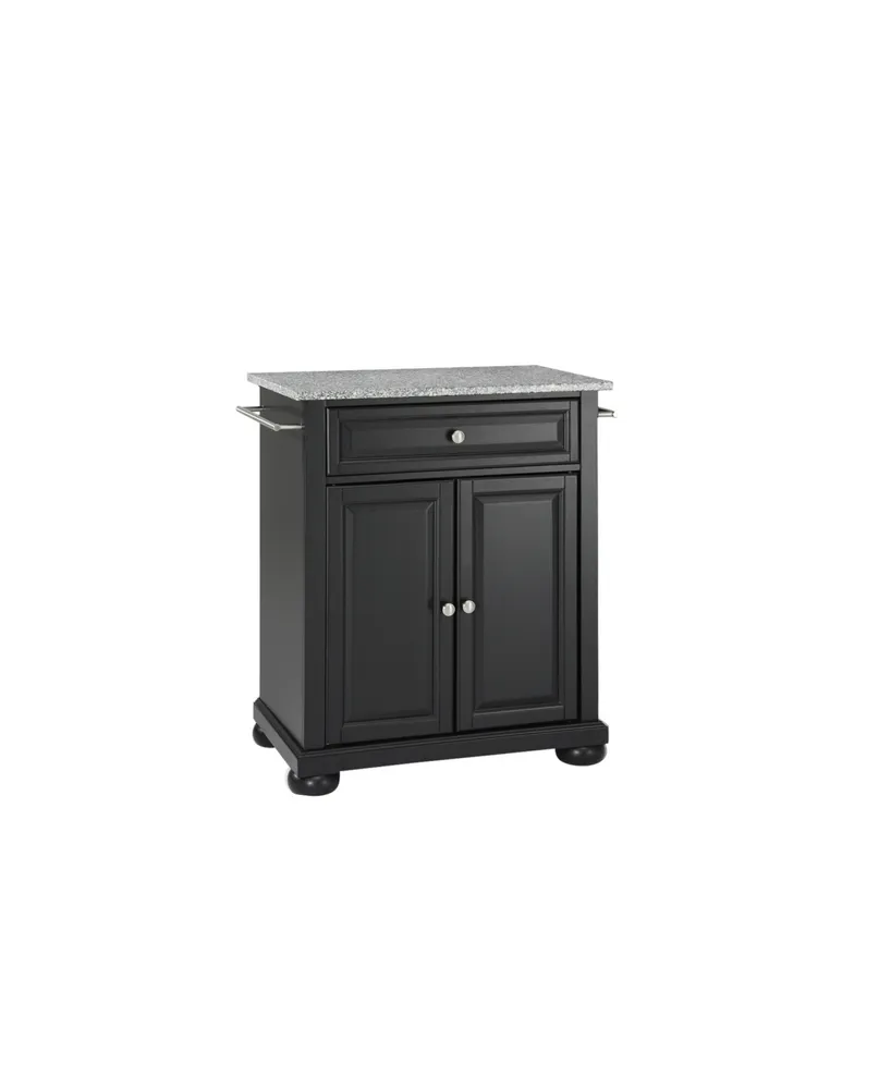 Alexandria Solid Granite Top Portable Kitchen Island