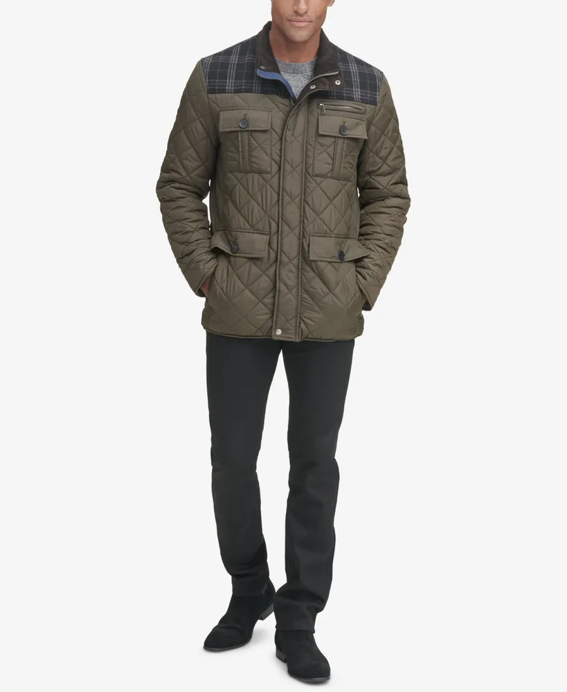 Cole Haan Mixed Media Quilted Jacket