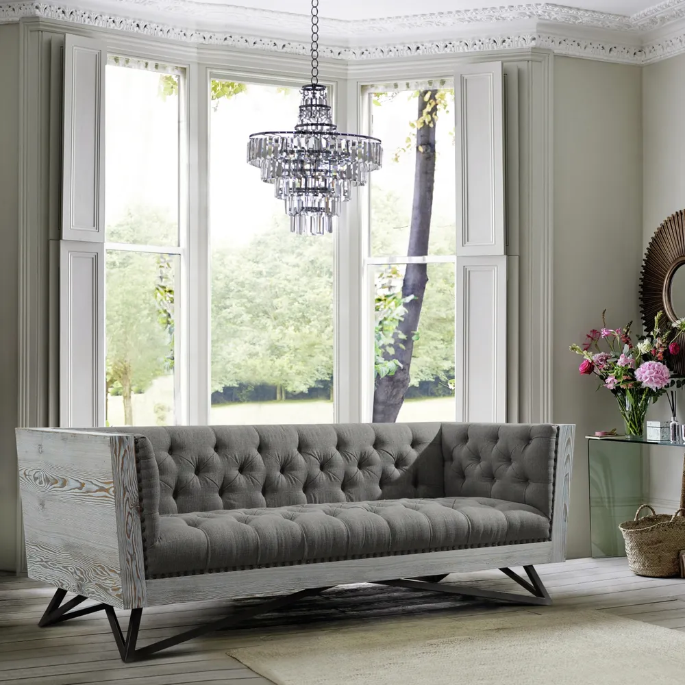 Regis 91" Tufted Sofa