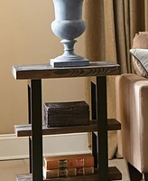 Pomona Metal and Reclaimed Wood 2-Shelf End Table