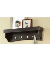 Shaker Cottage Coat Hooks with Tray Shelf