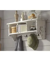 Country Cottage Coat Hooks with Storage Cubbies